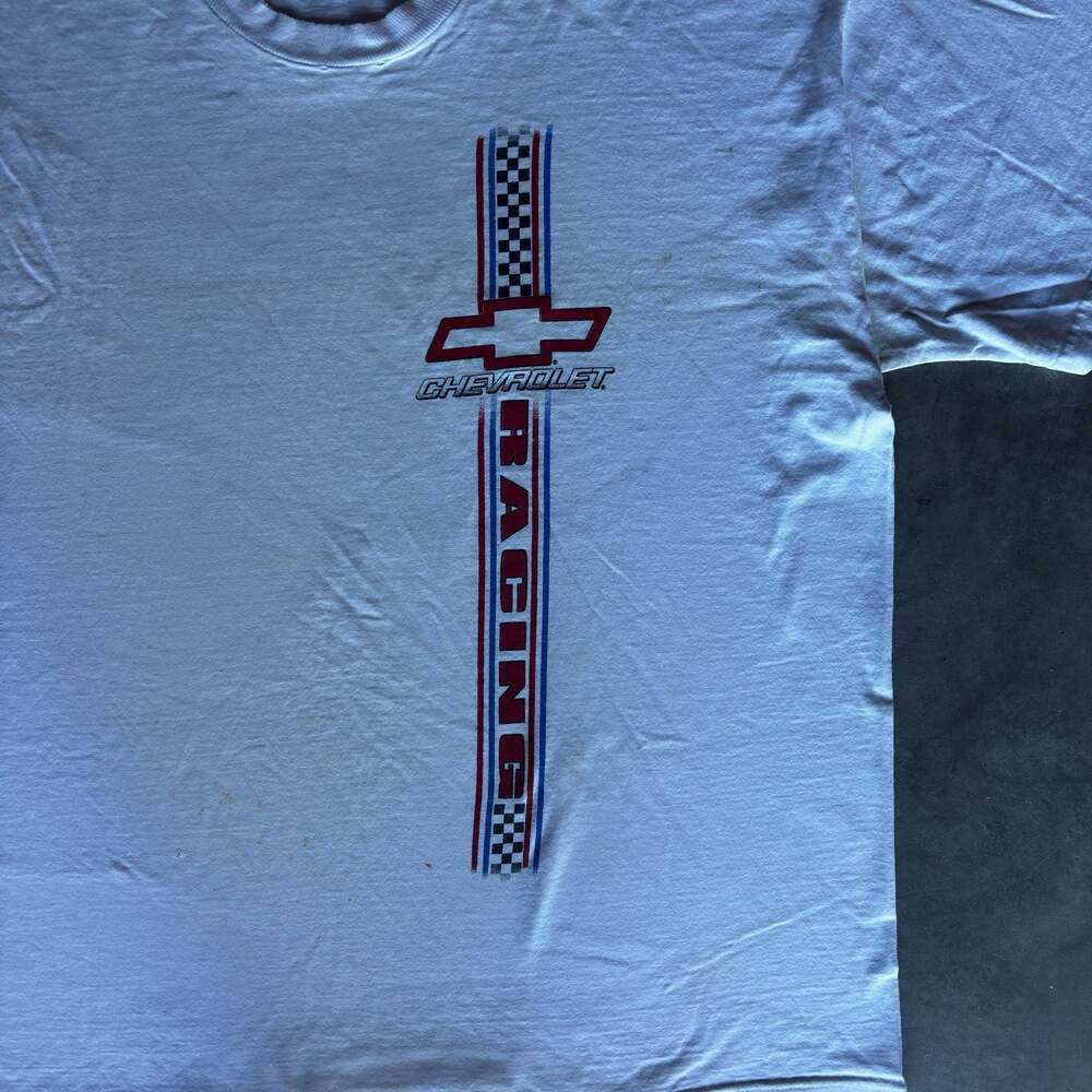 Vintage Chevrolet Racing Graphic Logo NASCAR T-Shirt - Picture 4 of 5